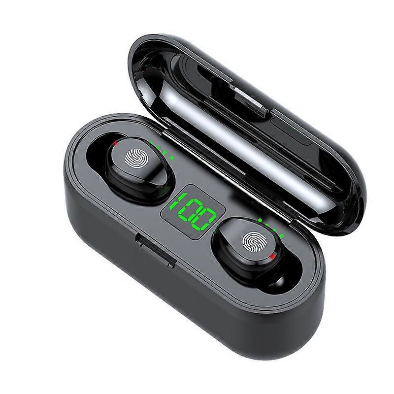 LED Digital Display Wireless In-Ear Noise Reduction Long Life Bluetooth Headset F9-2