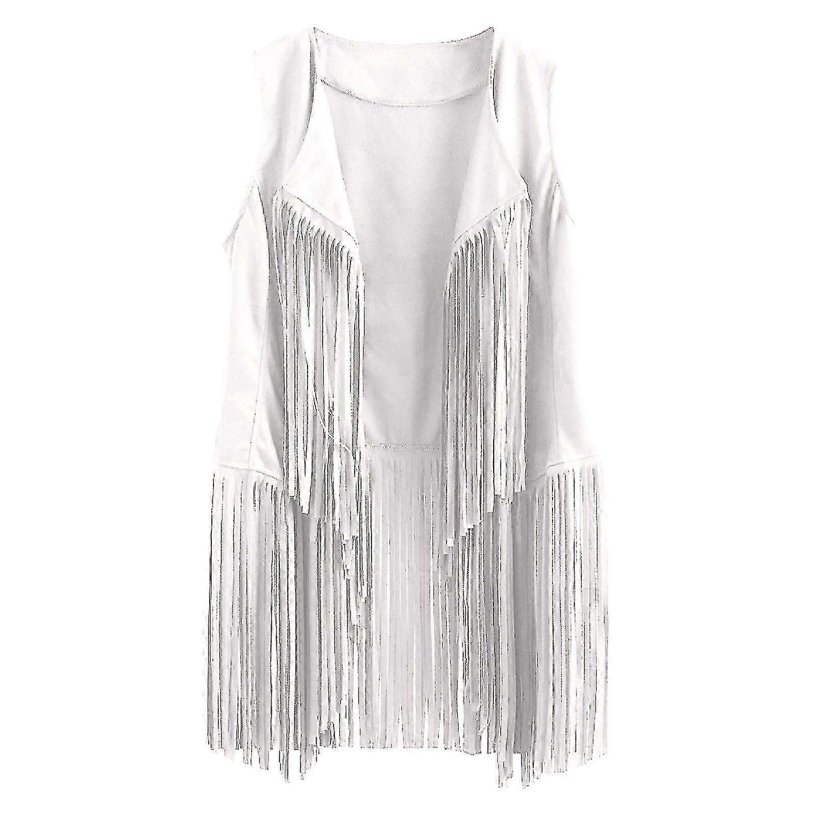 Cardigans Femmes Automne Hiver Daim Ethnique Sans Manches Glands Frangés Gilet Cardigan