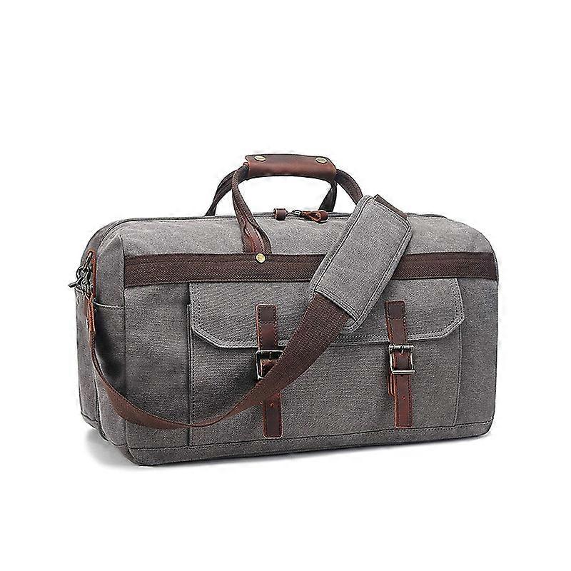Leather canvas duffle bag for men