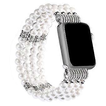 Bracelet for Pearl Apple Watch Bands 42/44/45mm, Elastic Beaded Stretch Replacement Strap For Iwatch Series SE 8/ 7/6/ 4/5/3/2/1