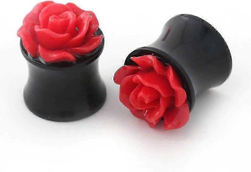 10 Pcs Rose Flower Ear Expander Tunnel Body Piercing Jewelry 10mm