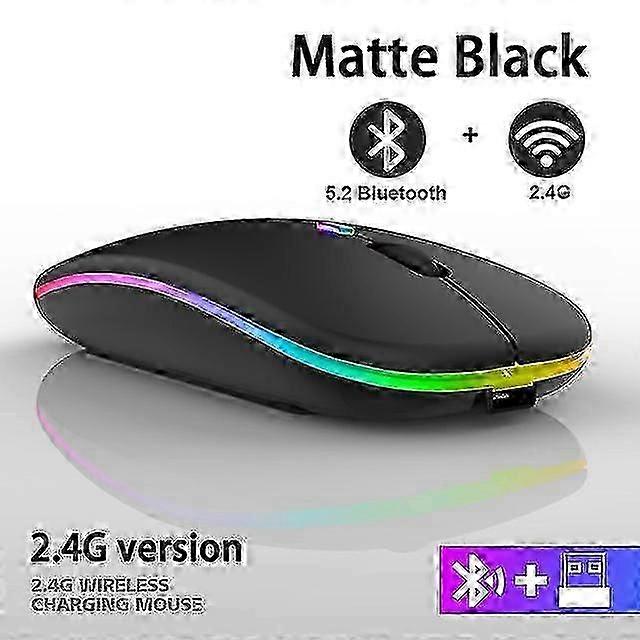 Bluetooth Wireless RGB Mouse - 2.4GHz 1600dpi, USB Rechargeable