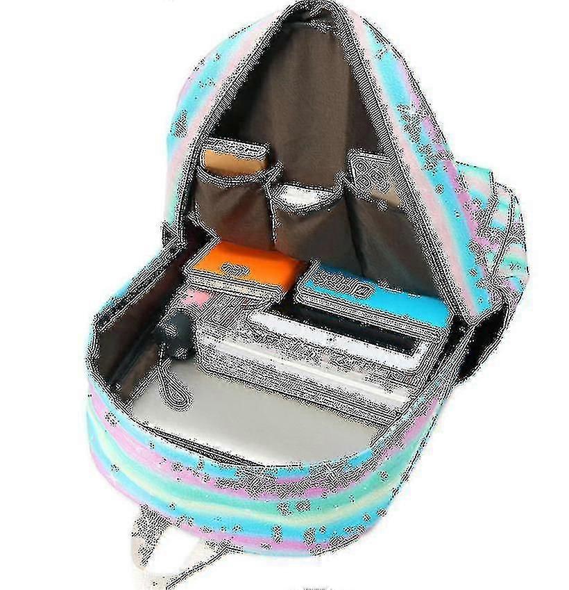 Backpack Handbag Rainbow Schoolbag Children's Girlsrainbow Pcs/set