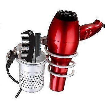 Wall Mounted Hair Dryer Holder Stand Organizer Space Saving Aluminium Salon Bathroom Spiral Hairdryer Comb Rack Storage Shelf