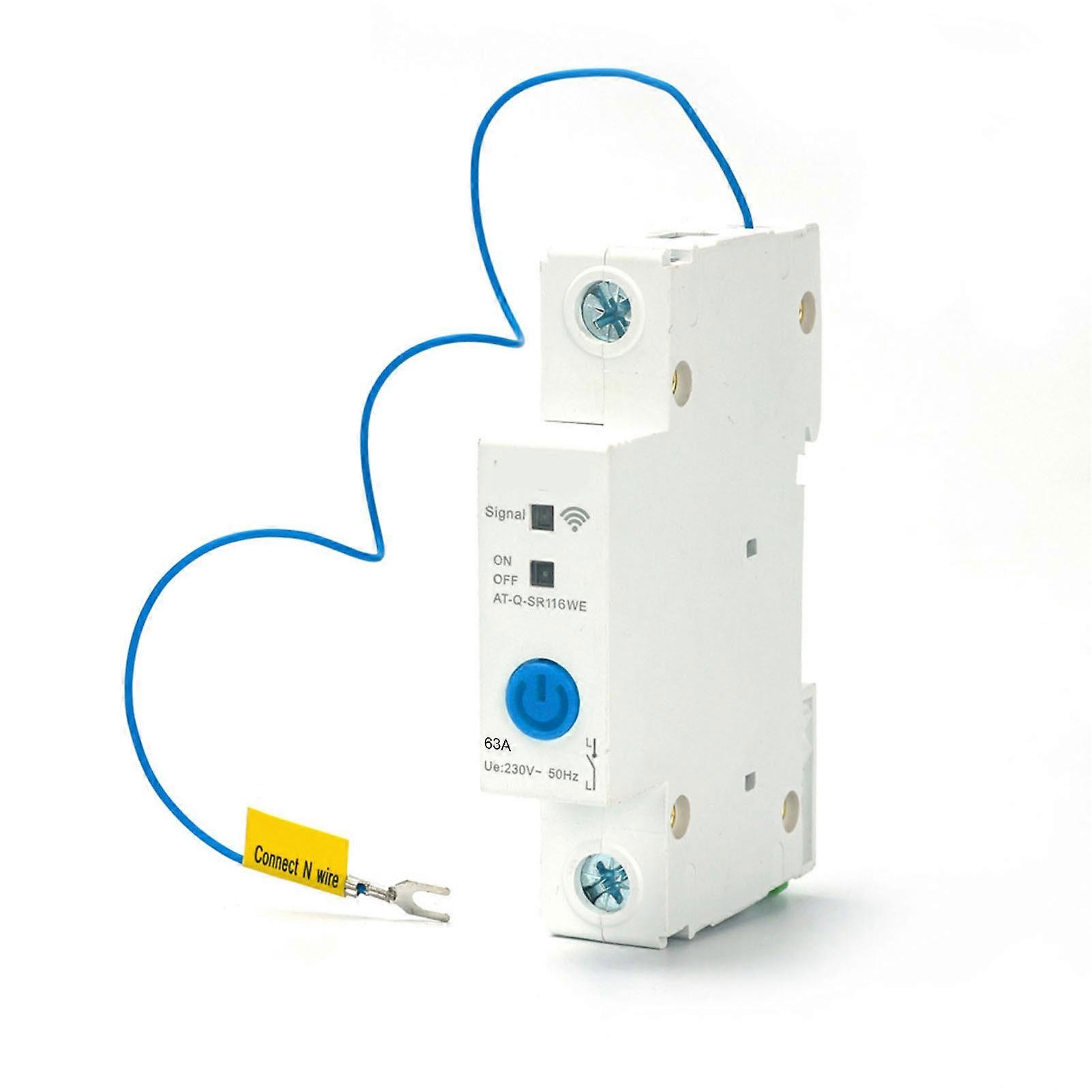 WIFI Intelligent Circuit Breaker 1P DIN ​Rail Switch Ewelink APP Control Compatible with Alexa and Assitant Voice Control for Home Automation