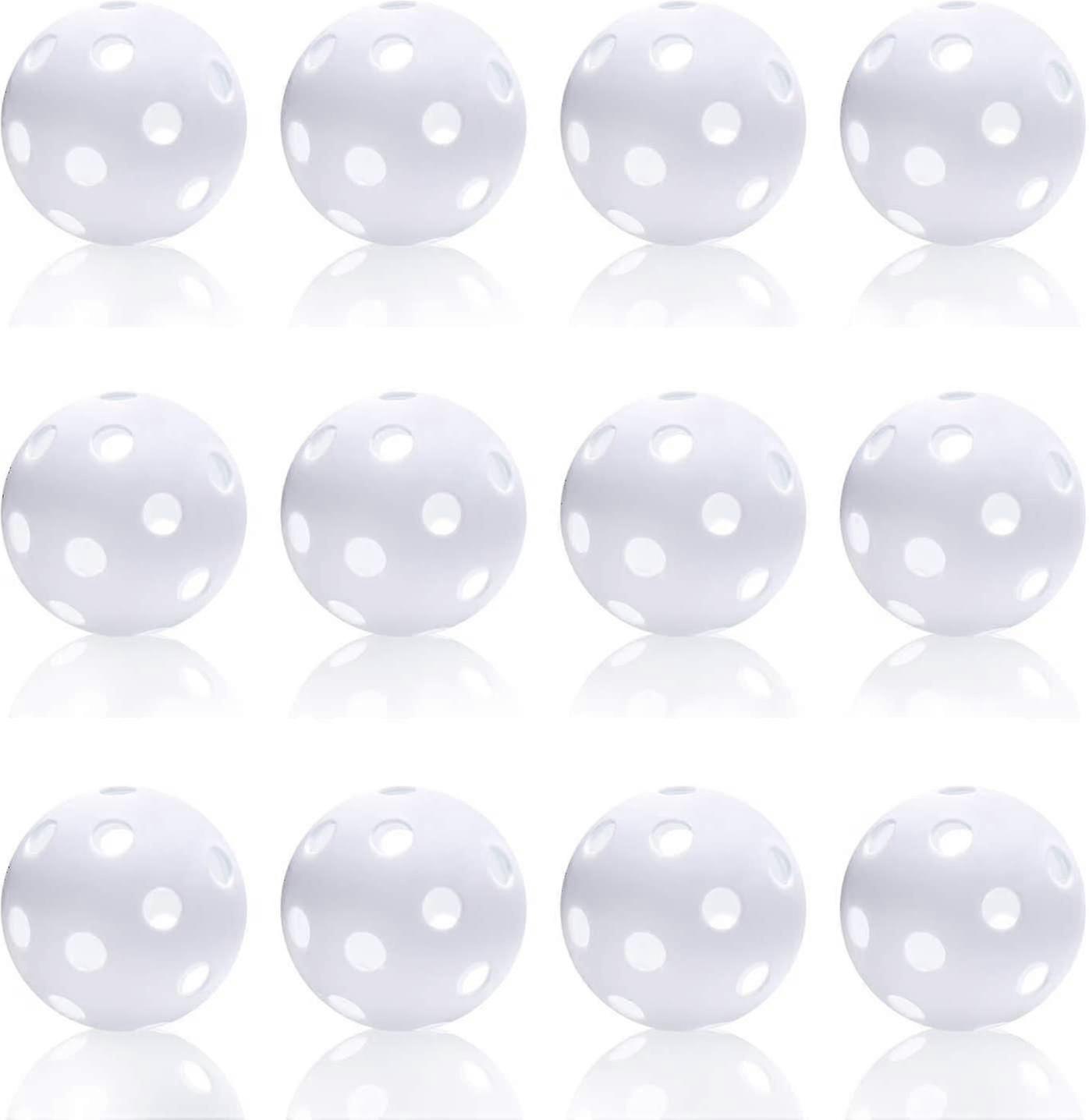 12 Pack Plastic Baseball Practice Baseballs For Hitting, Indoor Outdoor Lightweight Balls
