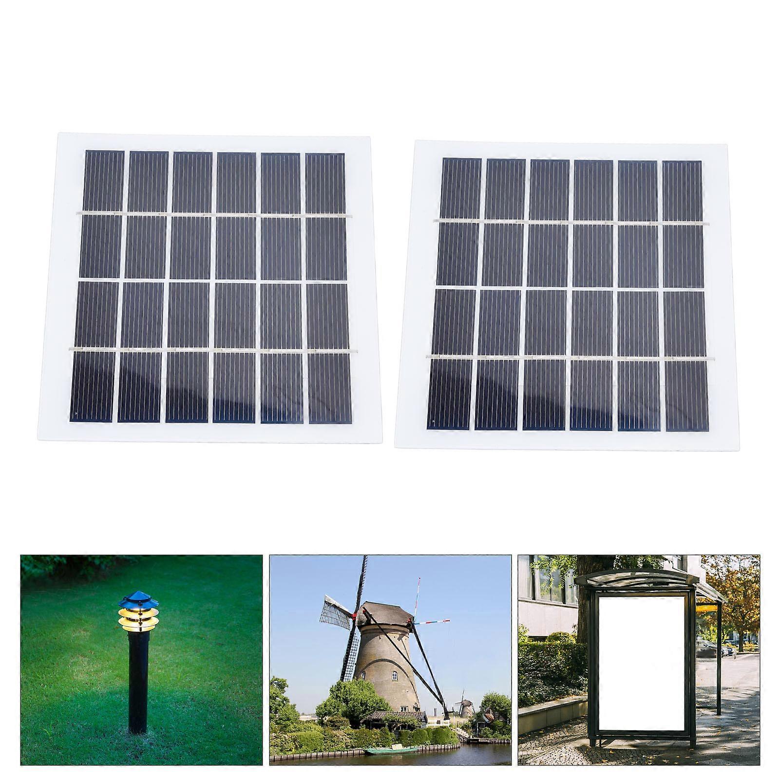 2 Pcs 2W 6V Portable Solar Panels 12x11cm High Efficiency Cells