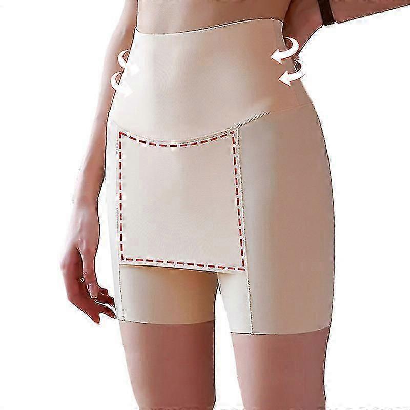 "Ice Silk High Waist Femei Talie Trainer Boxer Double Layer Short Sub fustă Pantaloni de siguranță Burtă Shapewear pentru femei T"