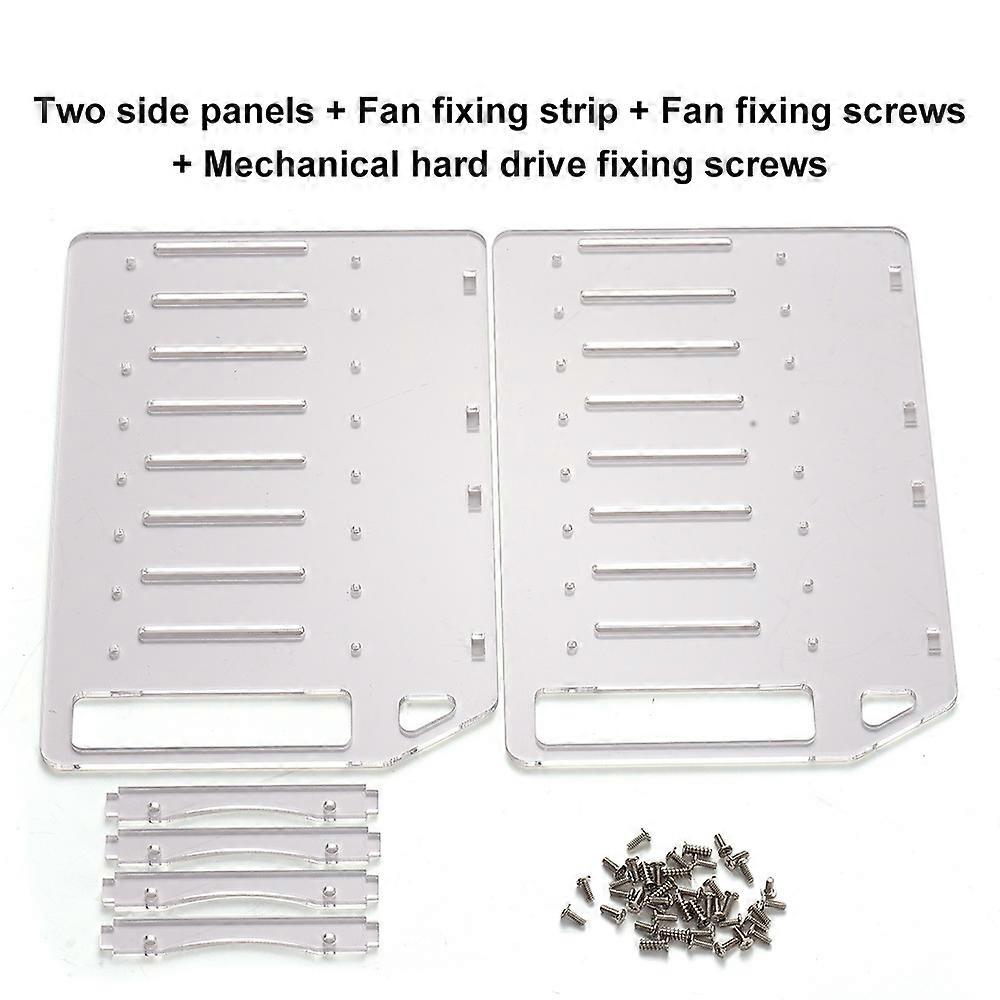 Hard Drive Rack Hard Drive Bracket Enclosure 4/6/8/10 Bay Acrylic DIY Cooling Solution for Multiple 
