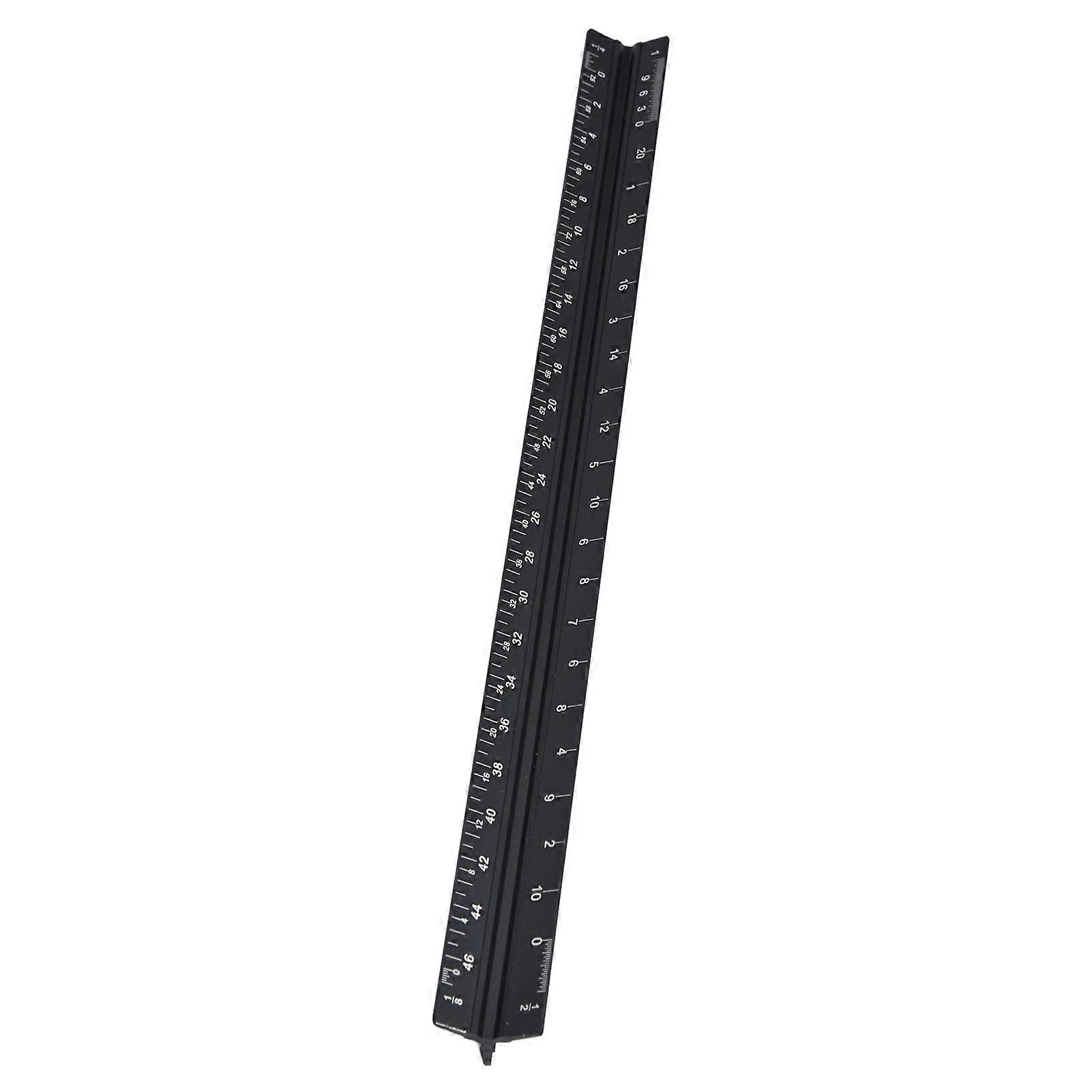 Triangular Aluminum Alloy Ruler 3.7oz Clear Engraved Markings