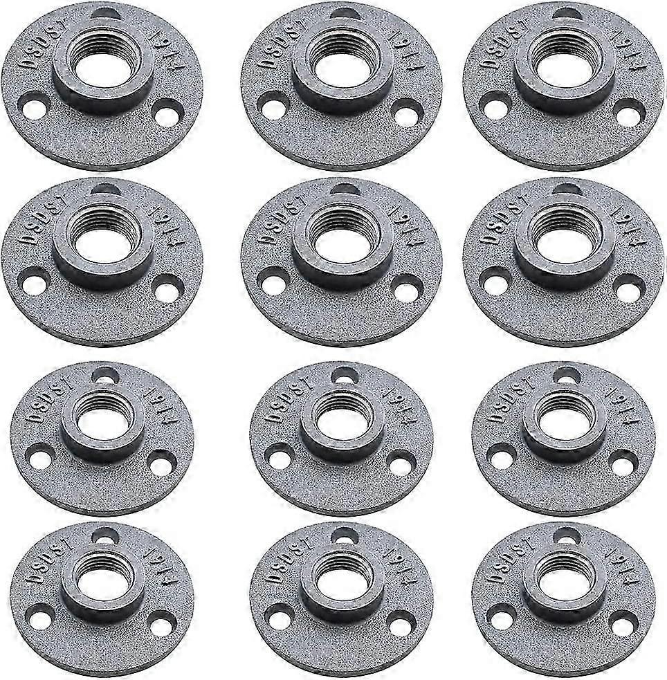 Shelf Flange, 12 - Pack, Durable Cast Iron Material, Ideal for DIY Shelving Projects, with 4 - Hole Design for Easy Installation