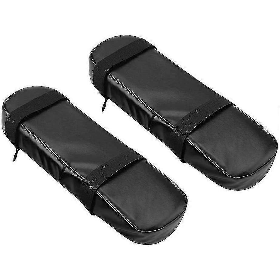 1 Pair of Memory Foam Armrest Pads Soft Office Chair Elbow Supporting PU Leather Cushion