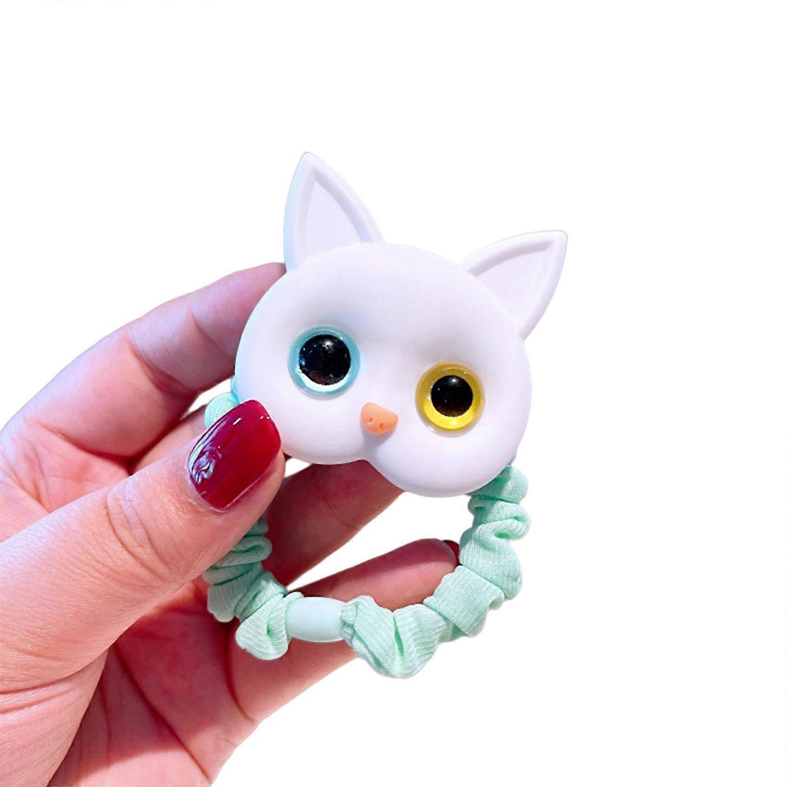 猫のシュシュのためのかわいい漫画オールマッチ小腸布リングヘアバンド猫のシュシュアクセサリー女性のためのアクセサリー8