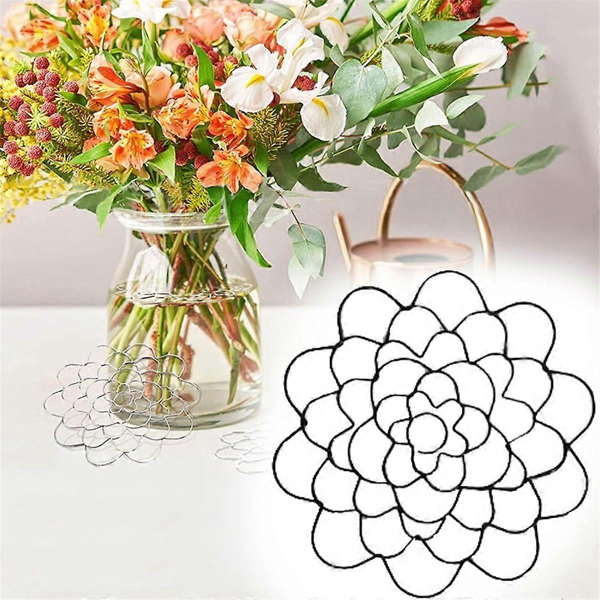 Wire Flower Arranging Tool- Flower Frog, Reusable, Bendable Flower Grid Black 4Inch