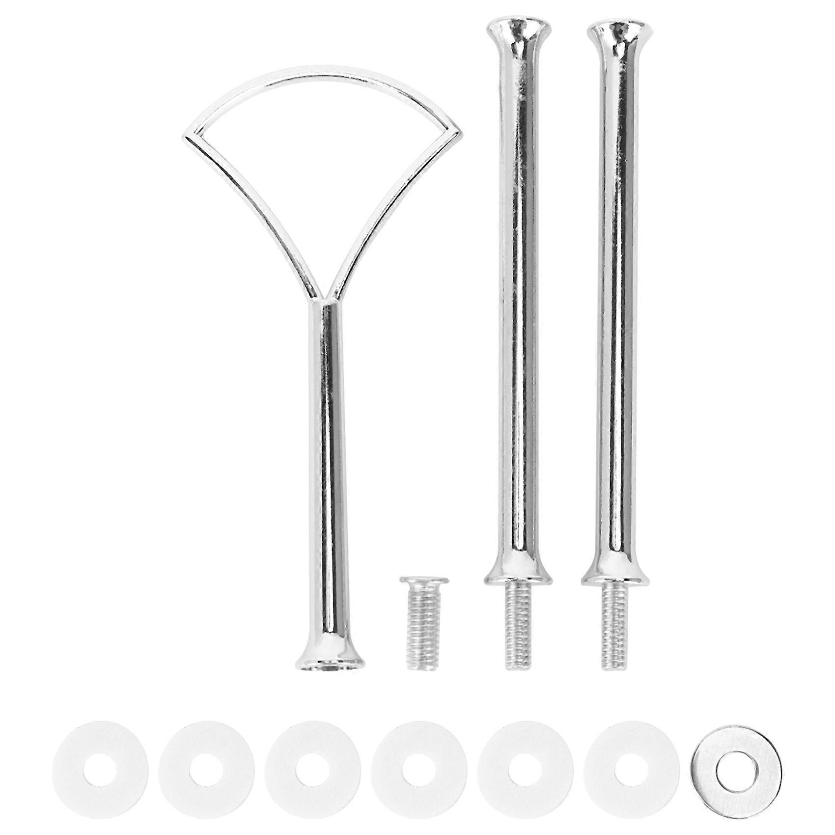 1 set 2 3 Tier Cake Plate Stand Heavy Metal Center Handle Fitting Hardware Rod
