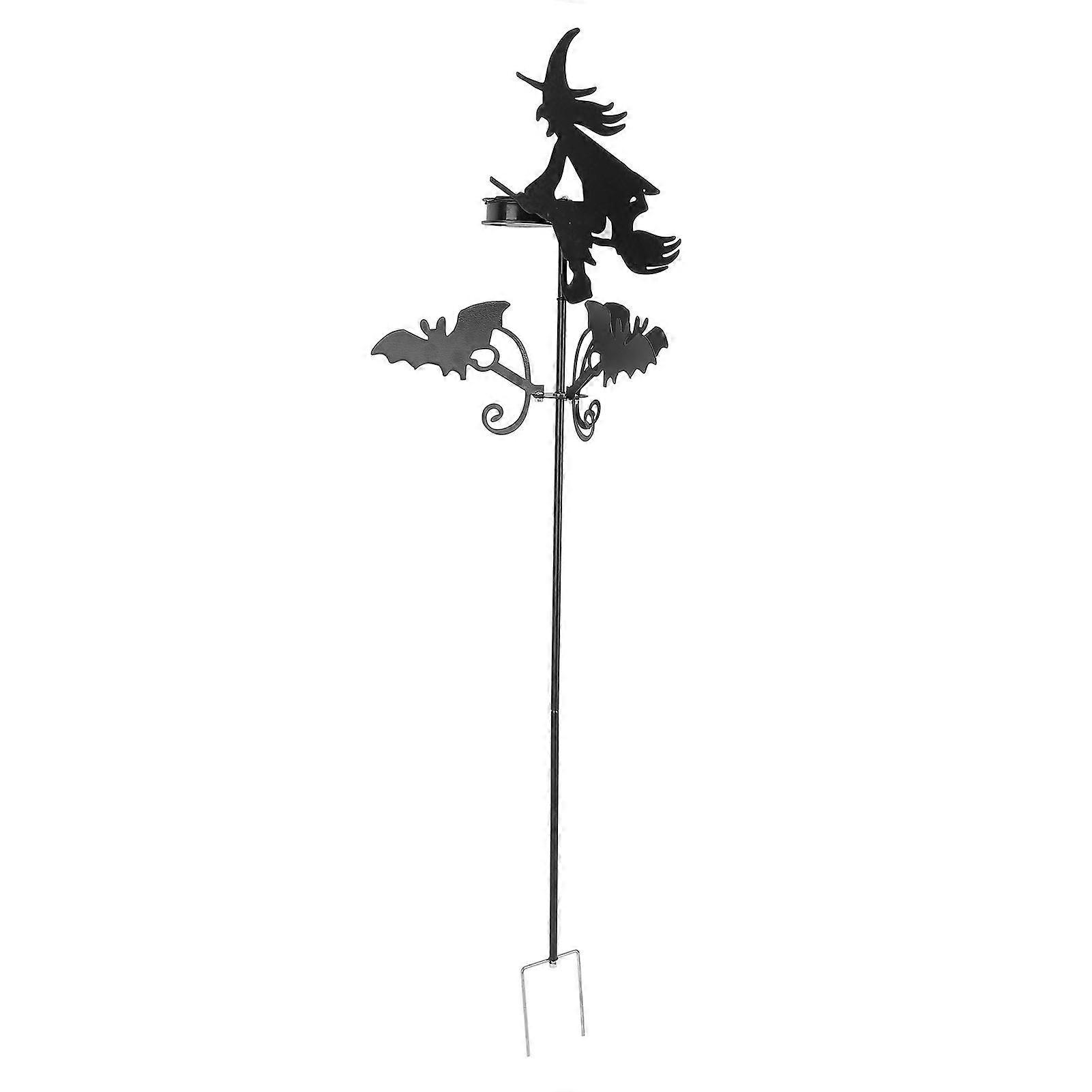 Witch Weather Vane Iron 360 Degree Rotation Bat Witch Vane Decor for Yard and Garden 