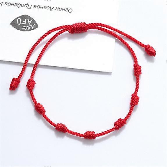 7 Knots for Protection Good Luck Buddisth String Thread Amulet for Prosperity and Success Talisman Cord Adjustable Bracelet