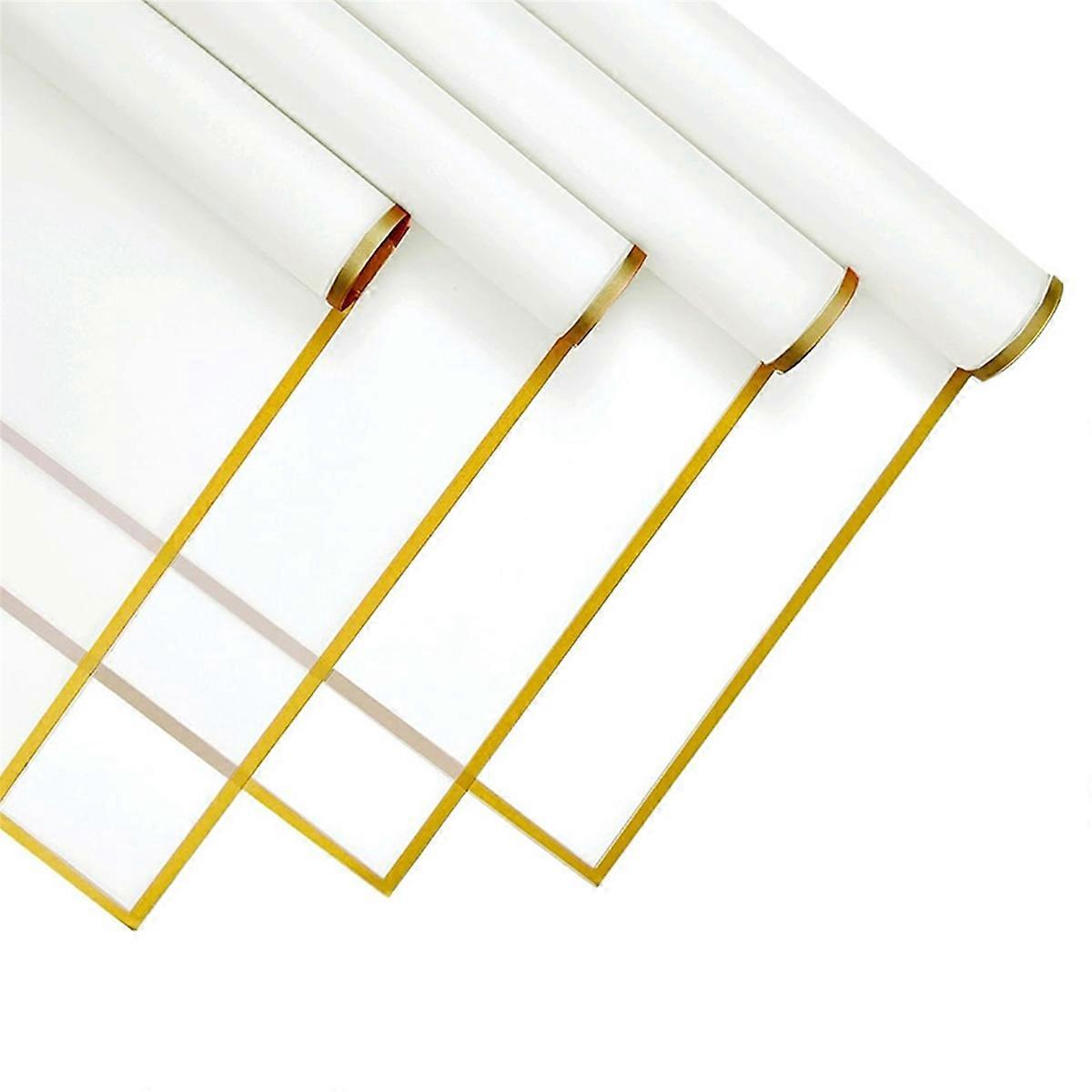 20 Sheets Flower Wrapping Paper with 10pcs Greeting Cards, White