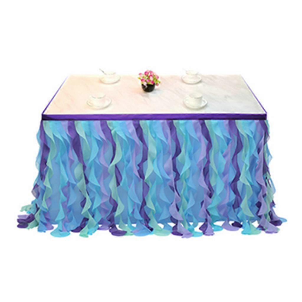 Birthday Parties Decorative Table Cloth Rag Wicker Table Skirt Wedding Banquets Birthday Parties Folds Wavy Table Skirts  Wicker Mermaid Length 4.3m