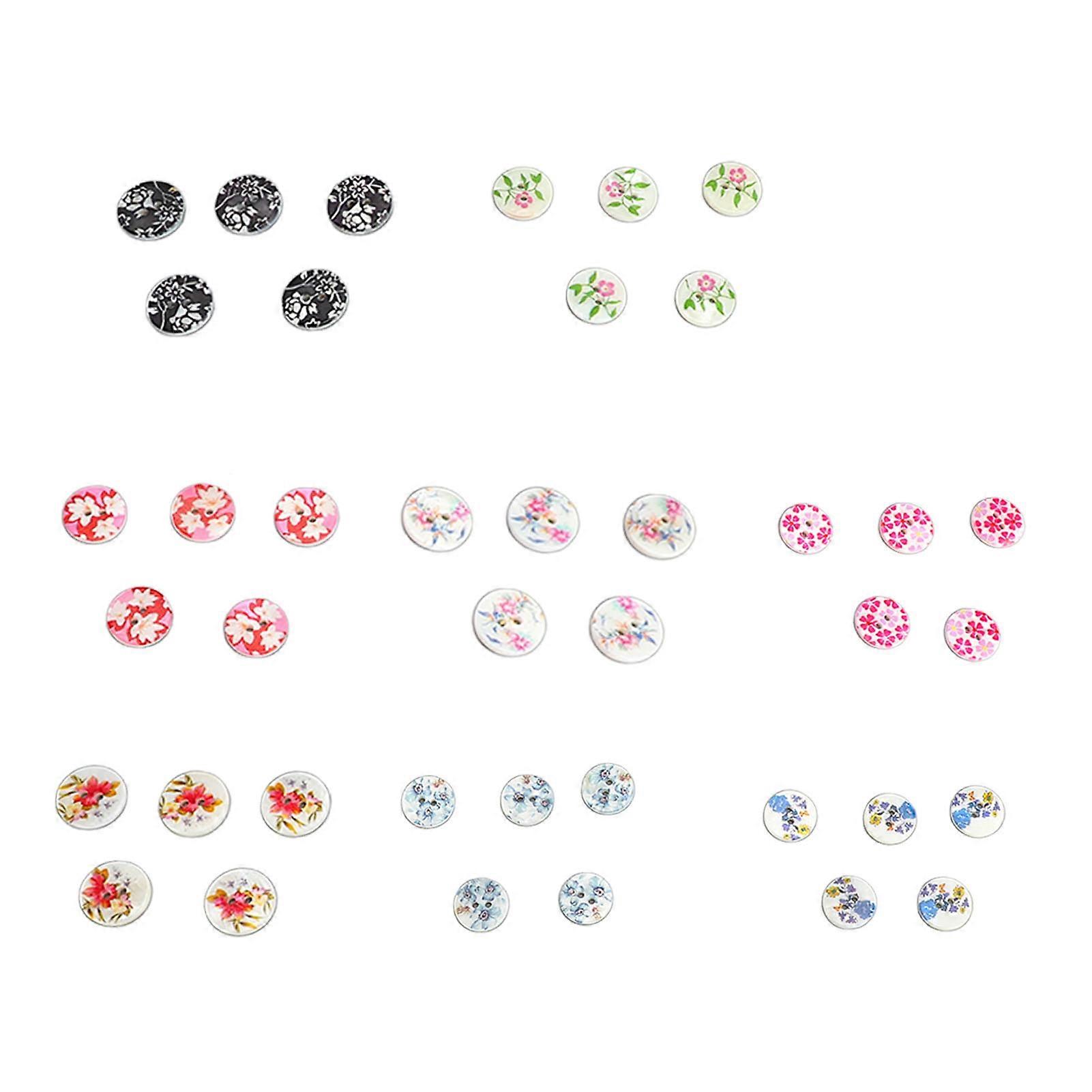40Pcs 15mm Shell Button 2 Hole Waterproof Decorative Button Set for Sewing Projects Crafts Game 