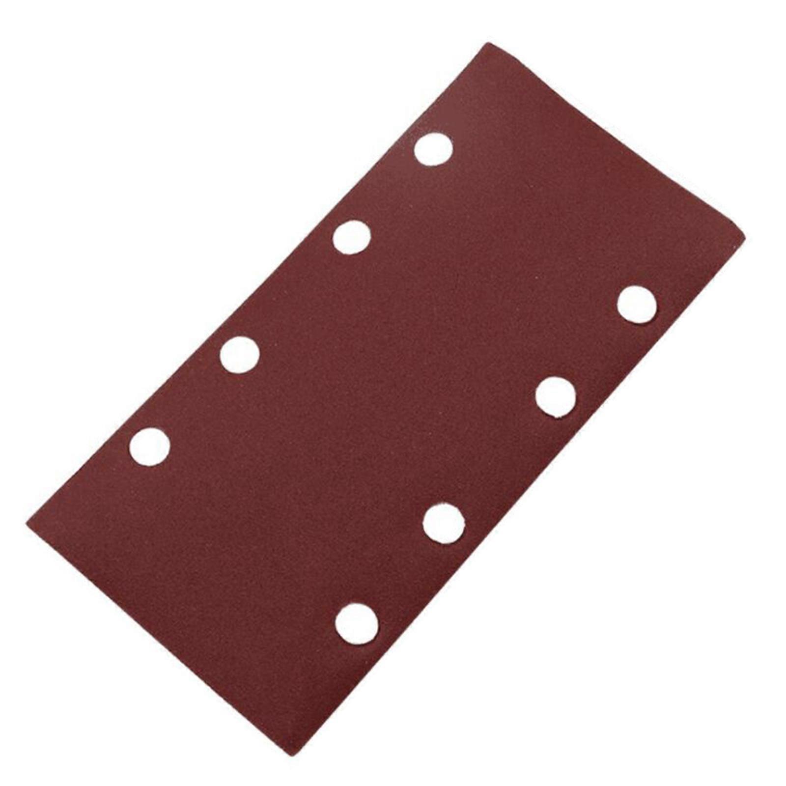 Multifunctional Flocking Sandpaper Anti-static Aluminum Oxide 185x93mm/7.28x3.66'' Polishing Hook and Loop Pads 8 Hole
