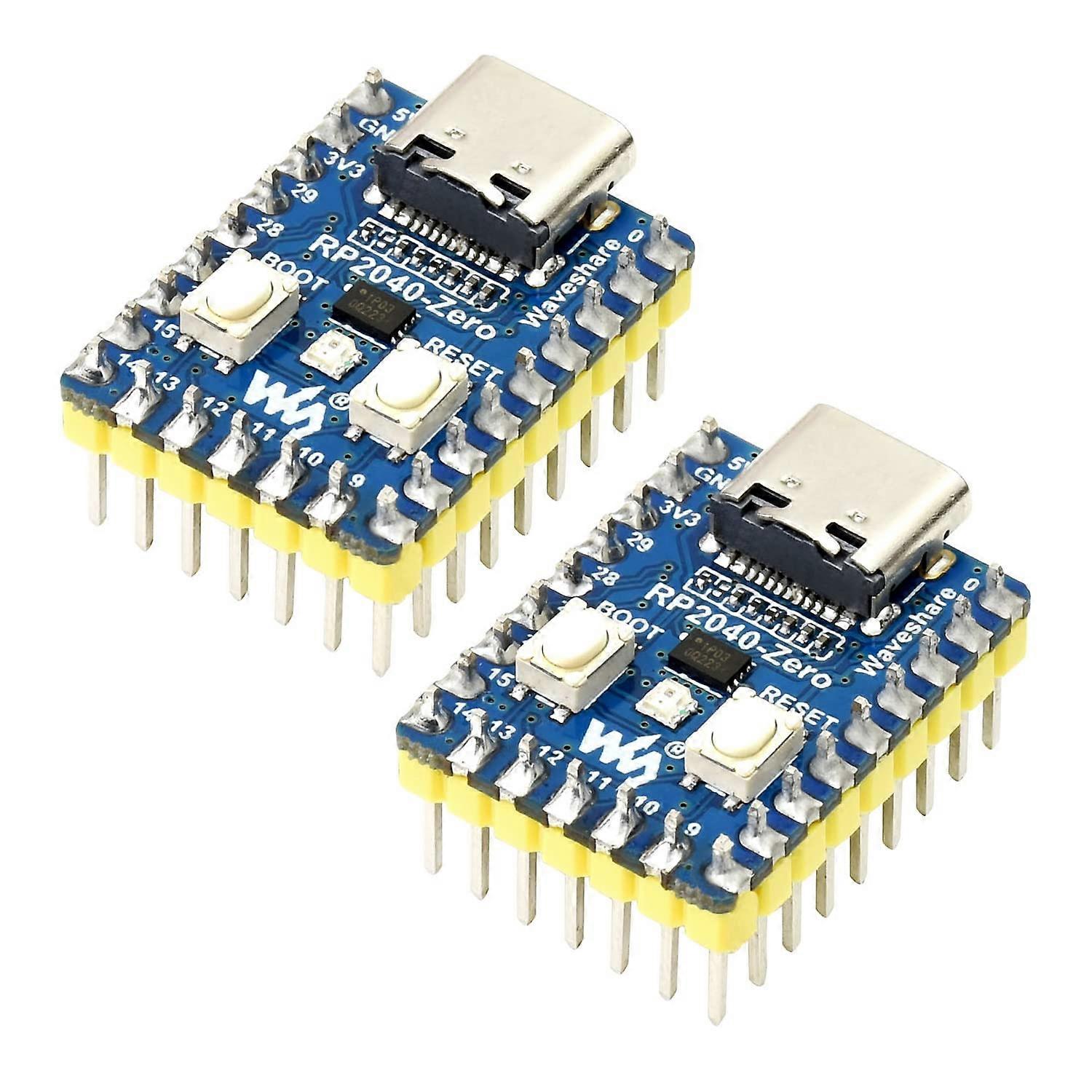 RP2040-Zero Pico-Like MCU Board with Pre-soldered Headers, Raspberry Pi RP2040 Module, 2pcs Solderable Castellated Design