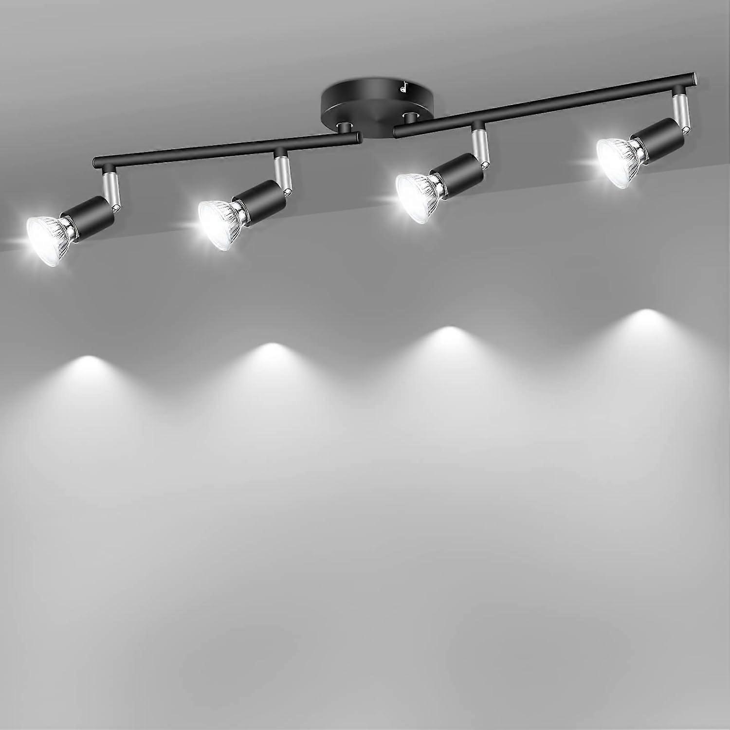Track Lighting Kit, Rotatable, Chrome Finish