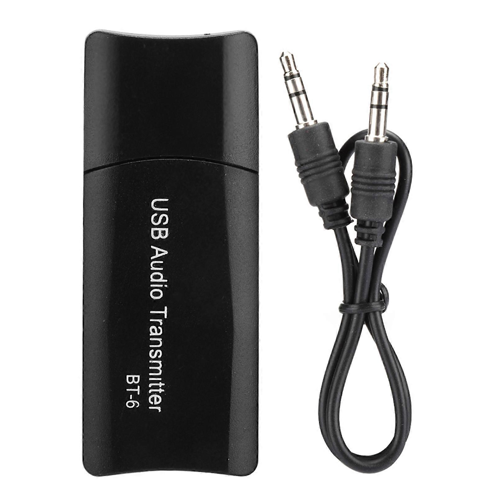 2-in-1 BT-6 USB Bluetooth 5.0 Wireless Audio Transmitter Receiver with Red LED Light