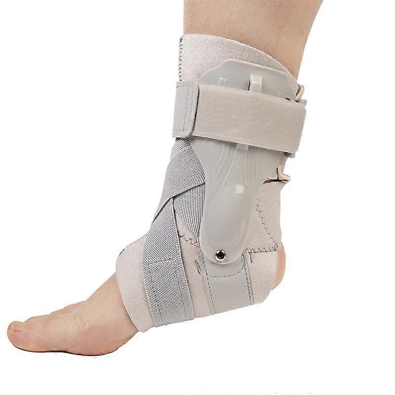 Ankle Brace for Sprained Ankle Support with Side Splint Stabilizers, X-Large Grey Foot Wrap for Heel Pain and Achilles Tendon Relief