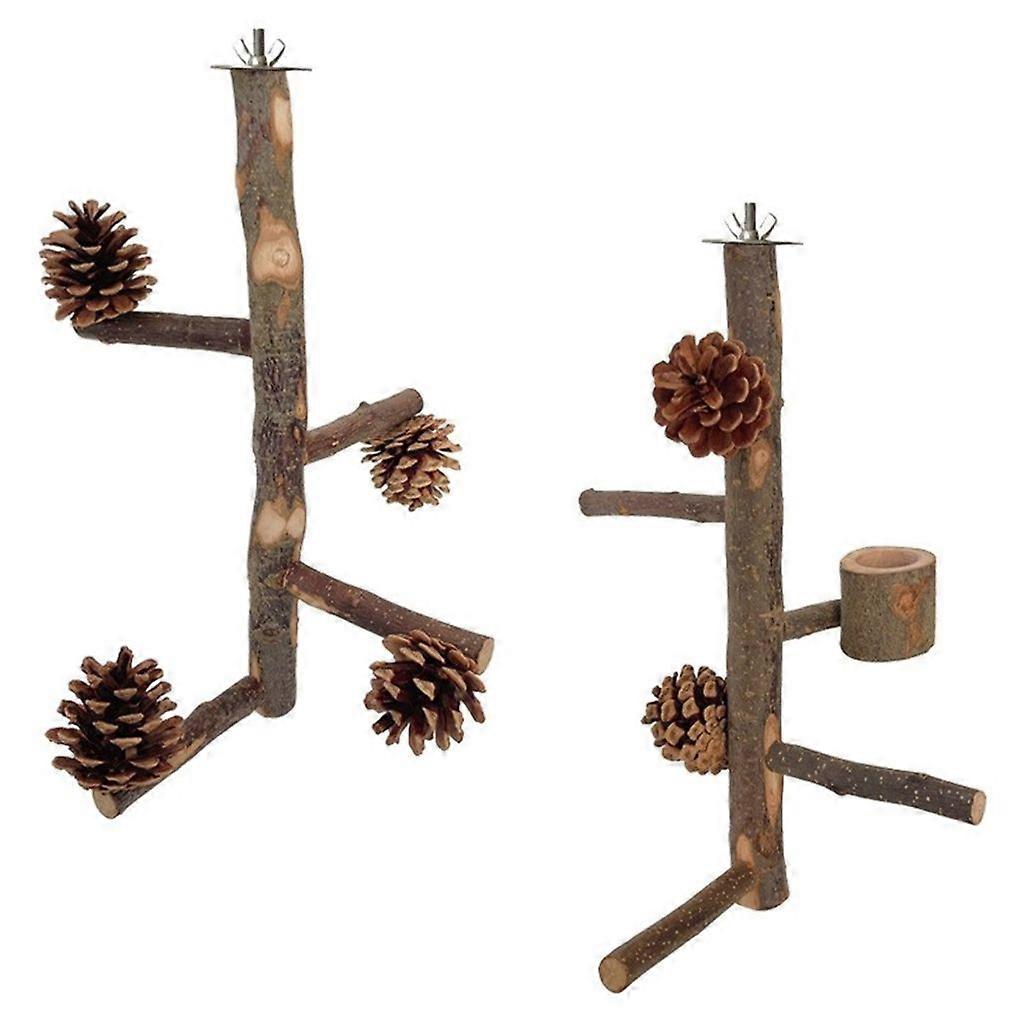 2 ADET Papağan Levrek Kuş Kafesi Aksesuarları Levrek Standı Vida Ahşap Levrek Kuş Oyuncak