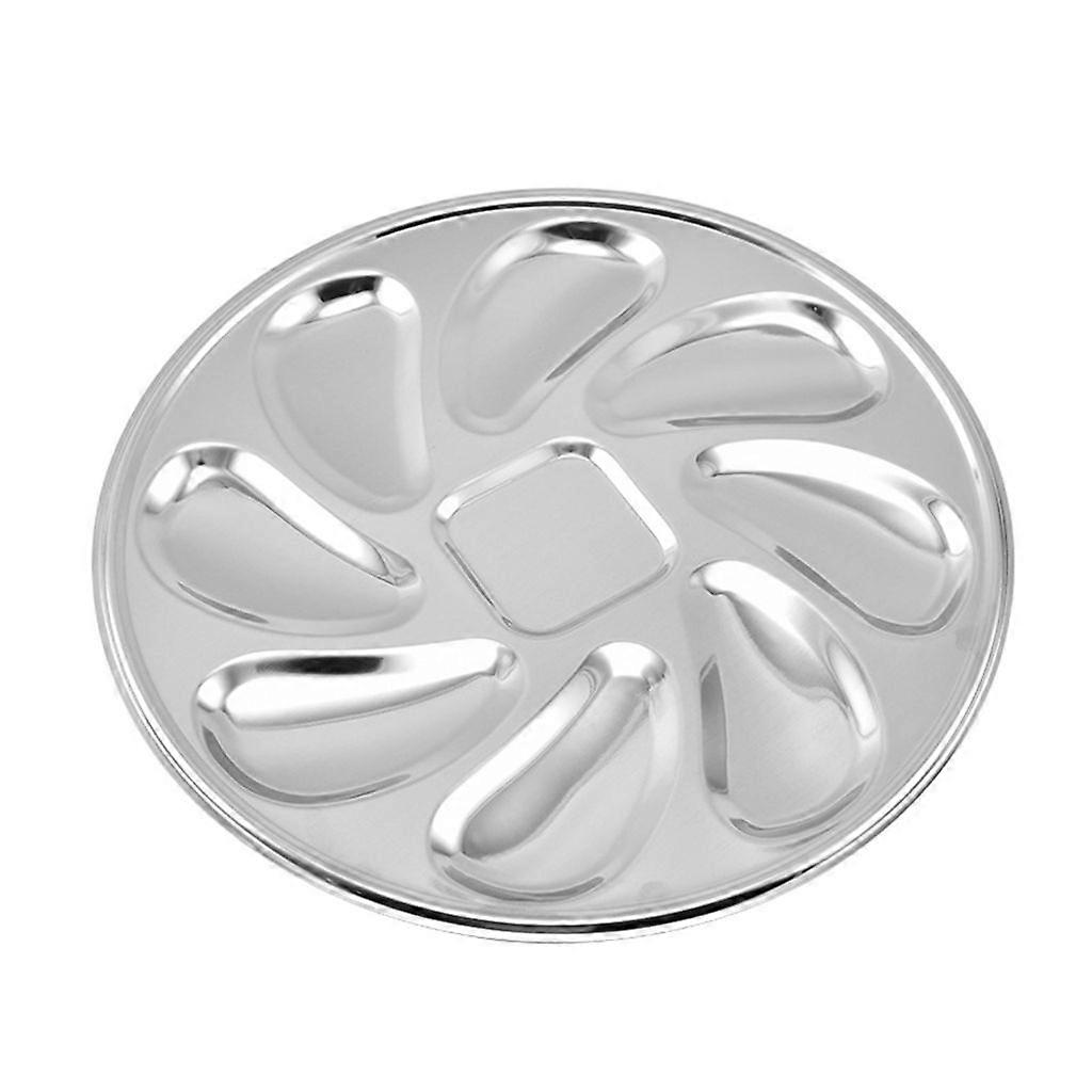 Functional Round Serving Dish Stainless Steel Oysters Plate for Shellfish