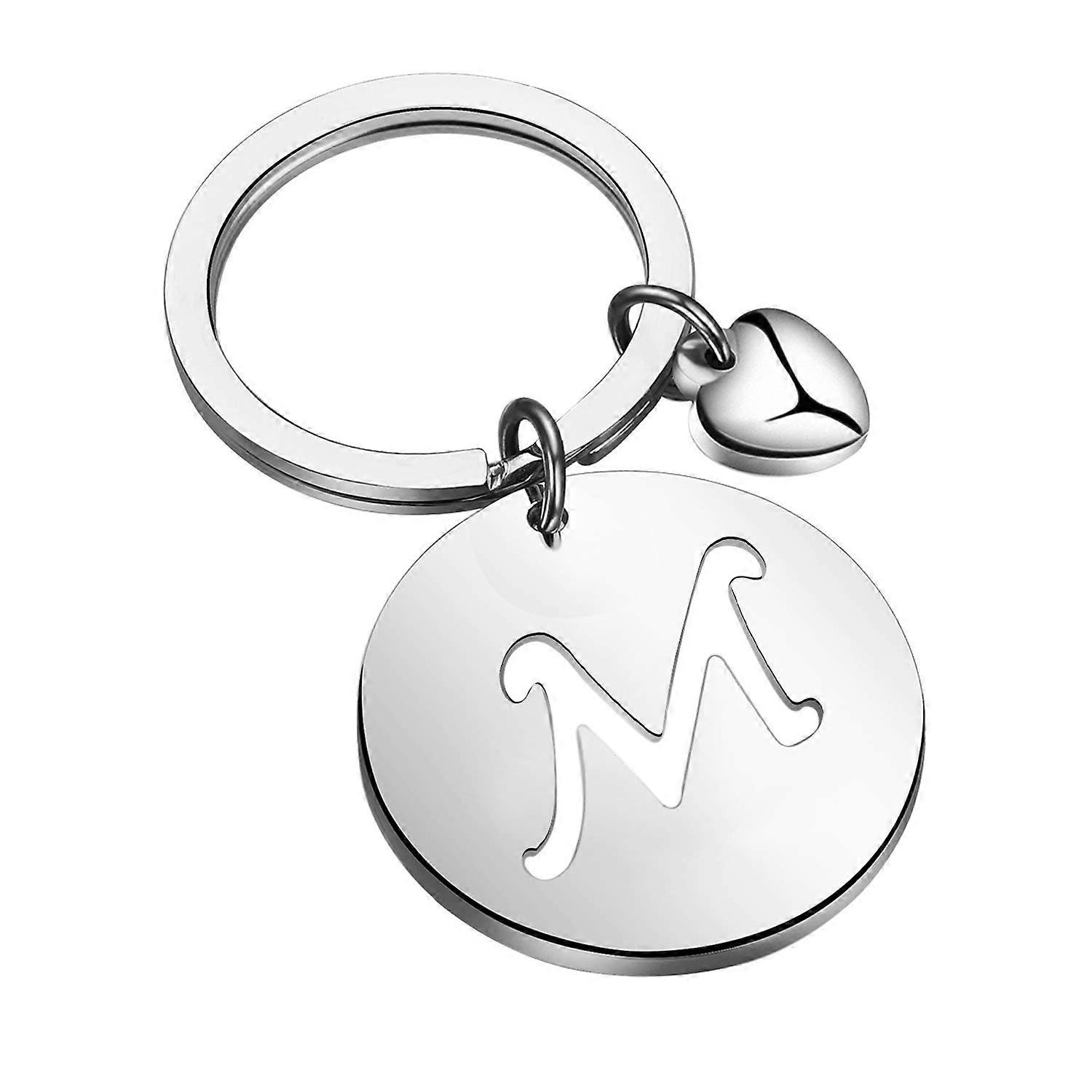 Hollp First Letter Disk Charm Keychain Set of 26 Alphabet Initial Keychains in Durable Metal for Personalization