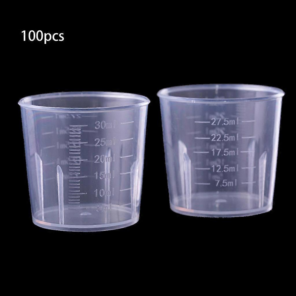 100Pcs Silicone Measuring Cups for Resin Mixing Cups Resin Tools Disposable Measuring Cups Mixing Tool for Resin 30ML  White