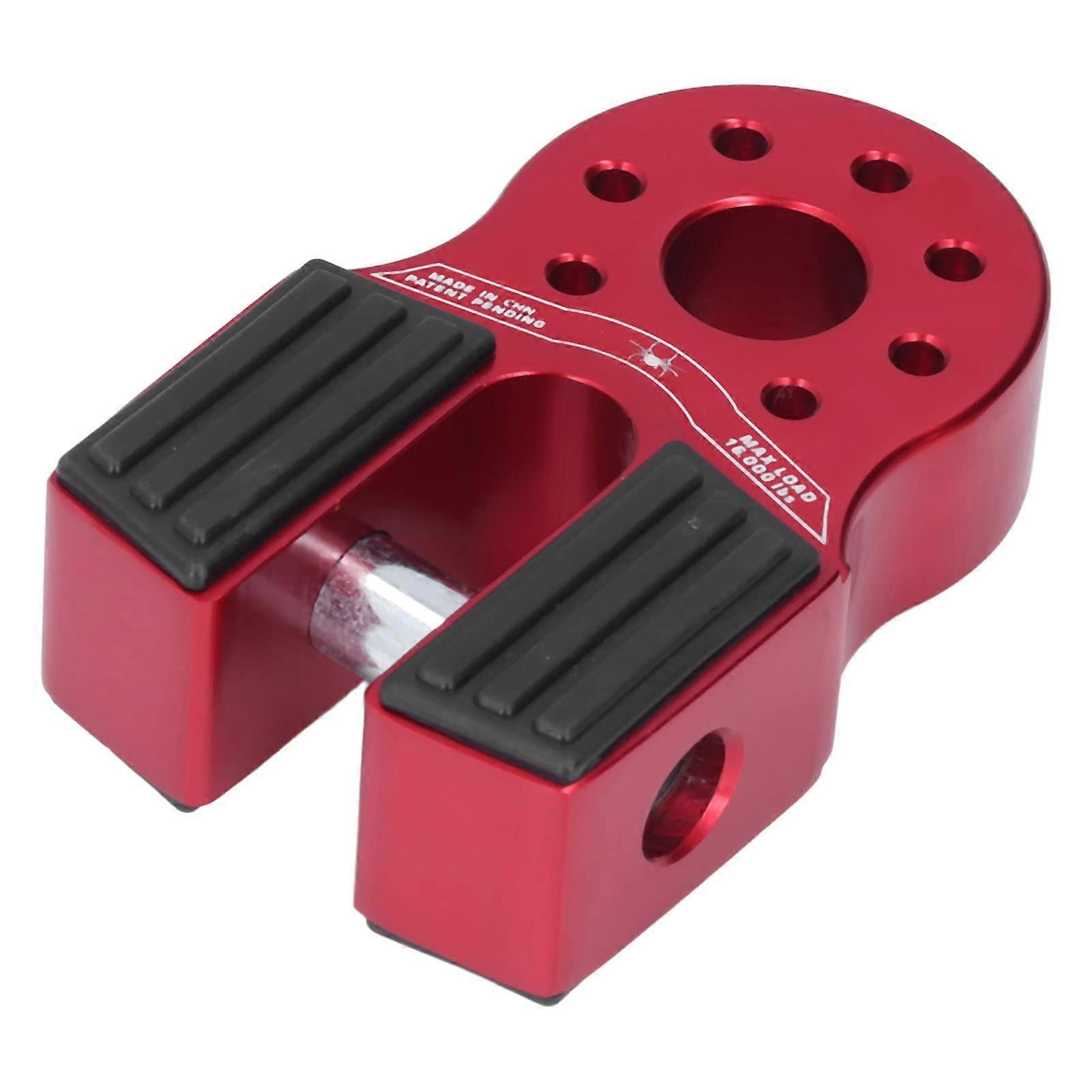 Flat Towing Shackle Mount,Flat Winch Shackle Mount 16000lb Loading with Rubber Side Guard Aluminium Alloy Universal for UTV SUV Pickup (Red)