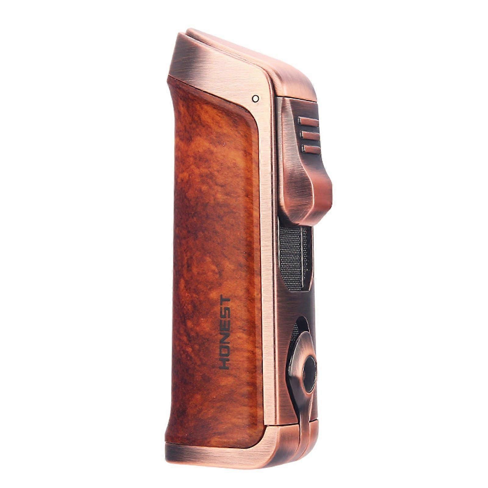 Torch Çakmak Triple Jet Flame Flame Removable Leg with cigar puro drill, adjustable windproof lighters (bronze)