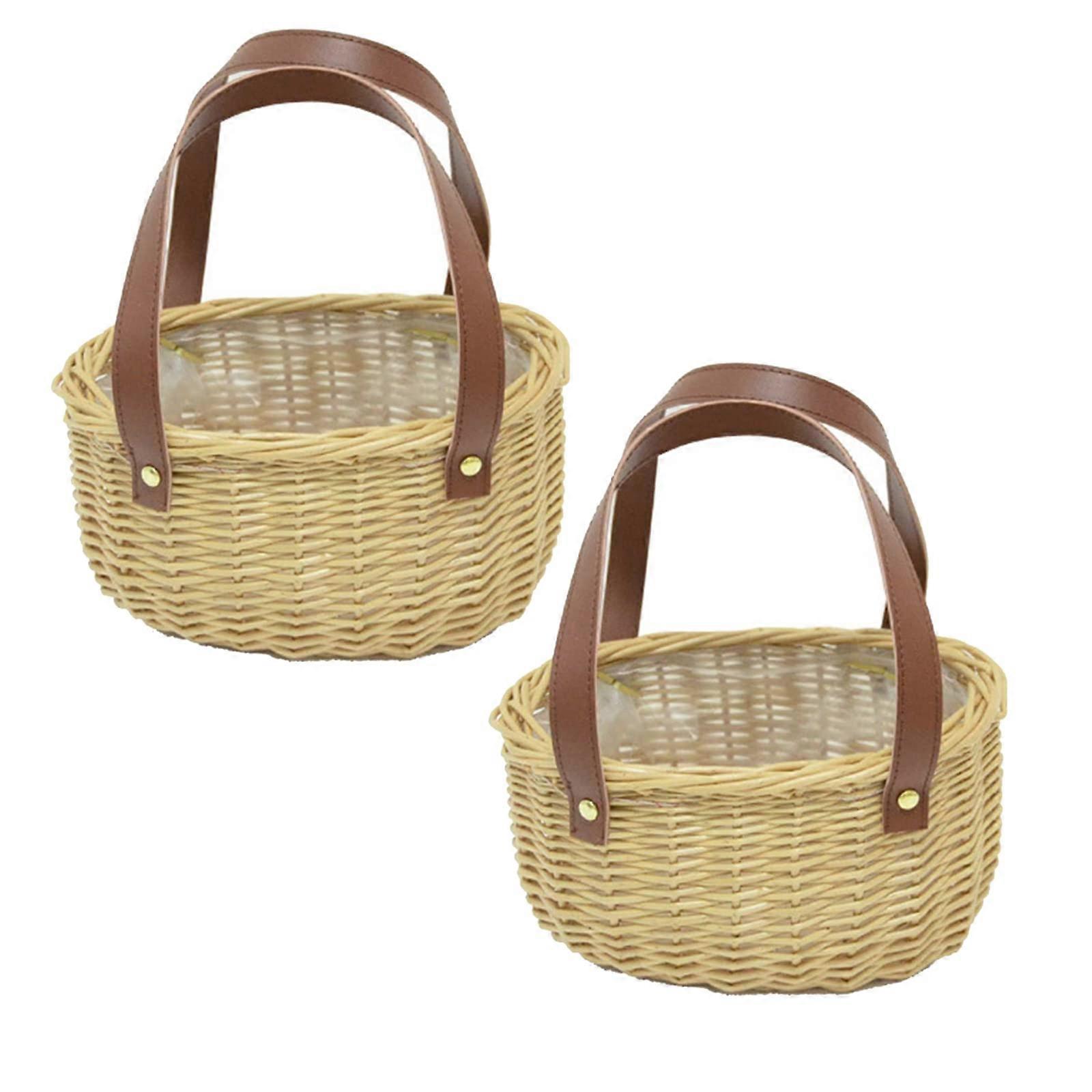 2 HAND WRITING SÖĞÜT BASKETS, BASKET HANDLED FROM RAT, SÖĞÜT FLOWER ARRORKING BASK, DOUBLE FOLDING HANDLED WISH Picnic Basket