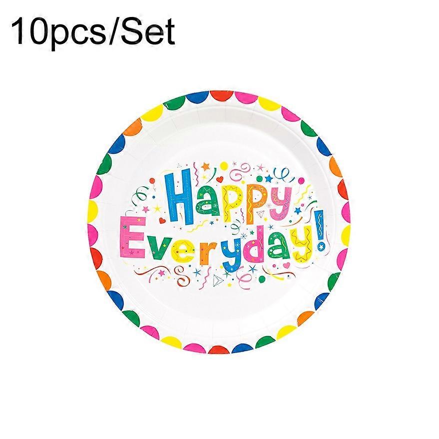 10pcs /Set Birthday Colorful Disposable Tableware Theme Party Decoration Set