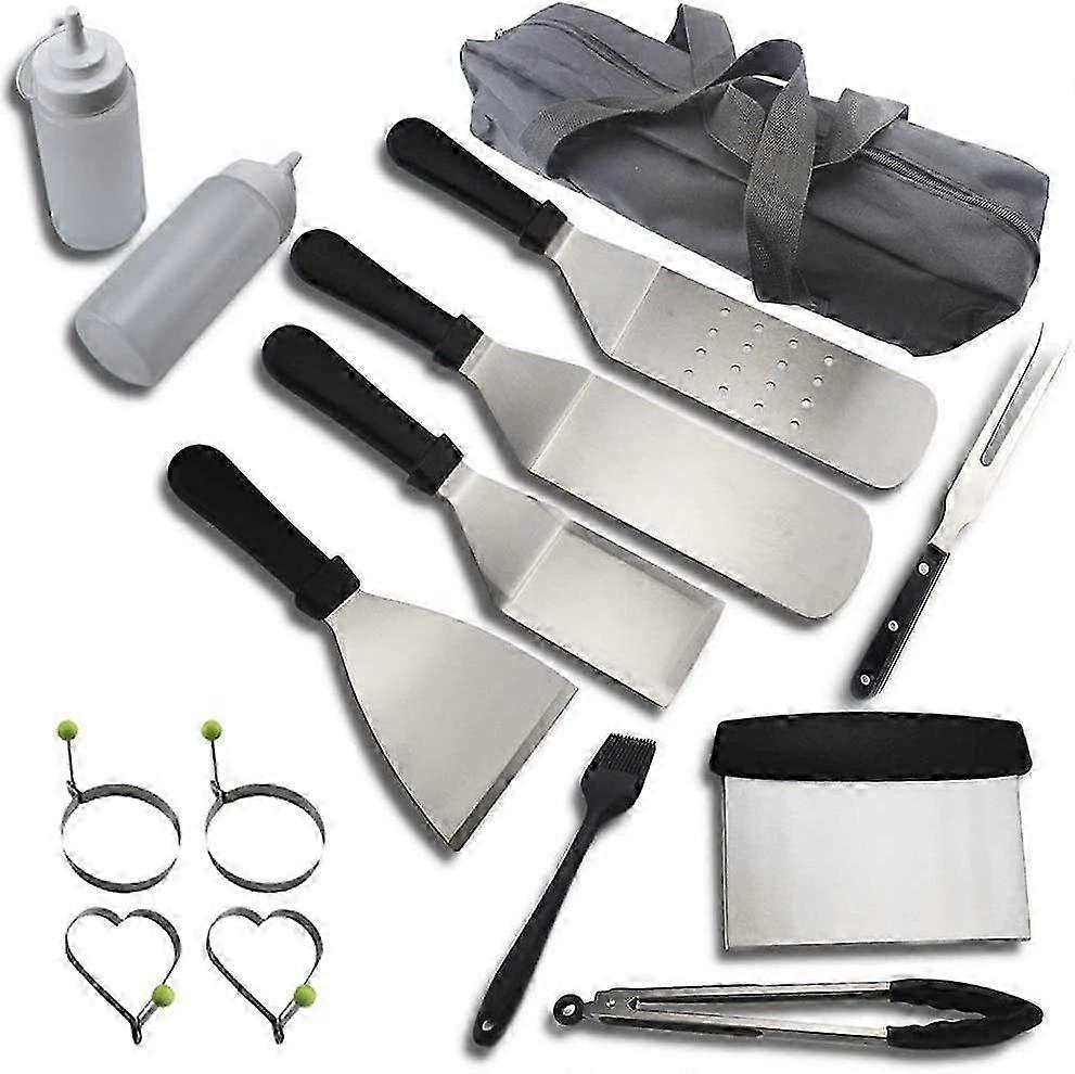 Kit griglia per barbecue portatile da 15 pezzi, kit di strumenti per barbecue, utensili per barbecue in acciaio inossidabile, accessorio per barbecue