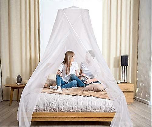 No-See-Um Mesh Mosquito Net for Queen or King Bed, 2 Entry Conical Screen House in Grey for Indoor and Outdoor Use
