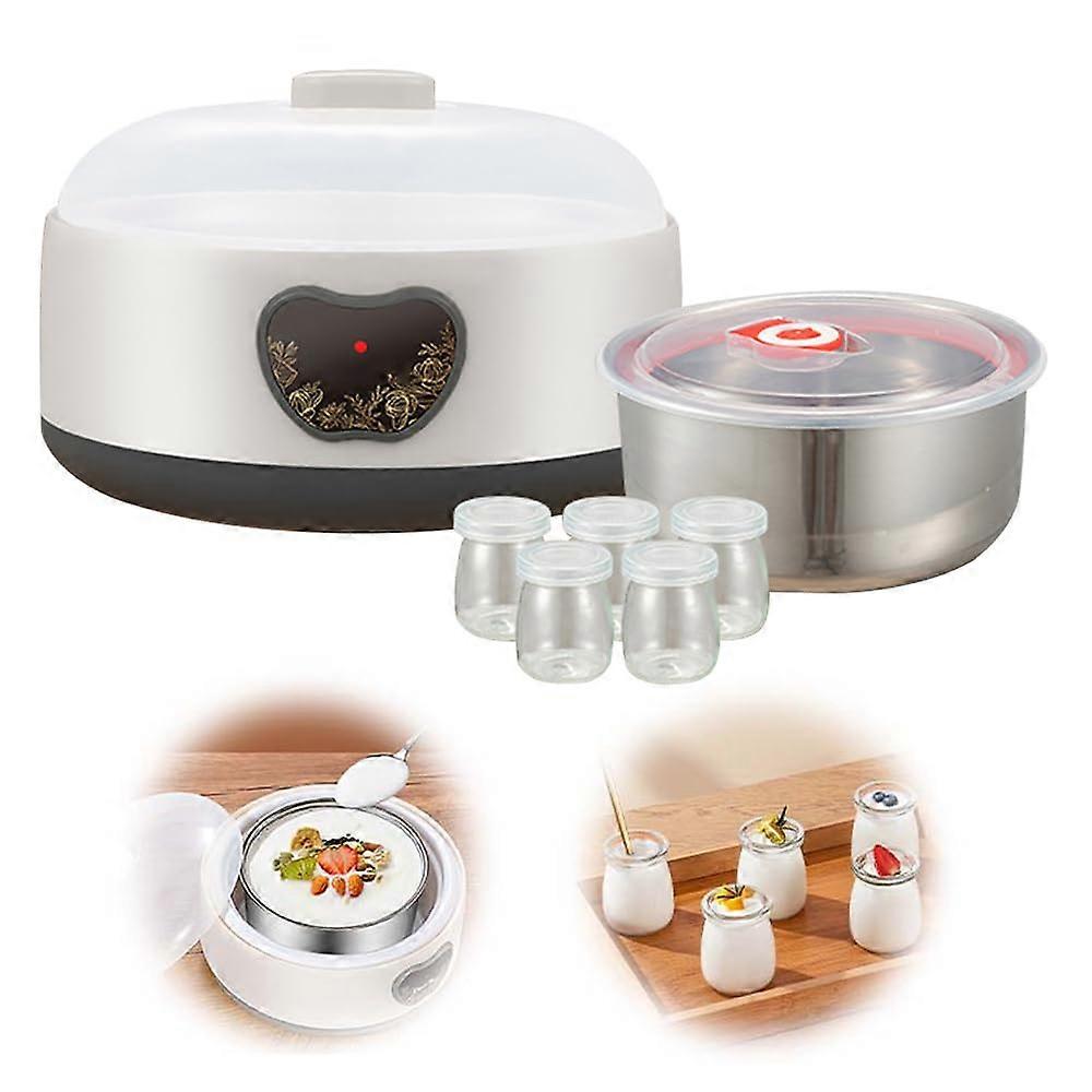Probiotic Yogurt Maker, Fully Automatic Stainless Steel Yogurt Machine with Constant Temperature Control, Digital Timer
