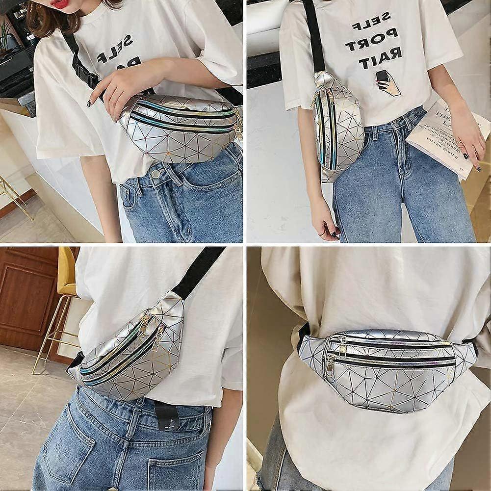 Fanny Pack, Cycling Running Hiking (Silver)