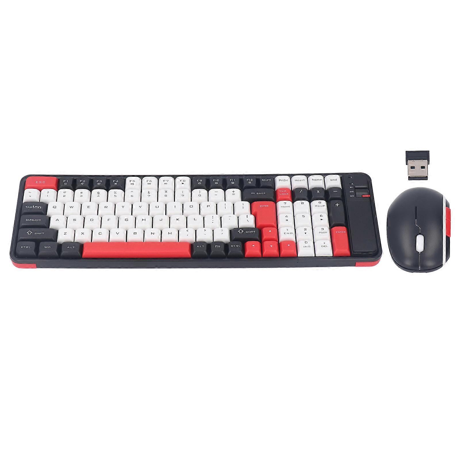 Wireless Bluetooth and Combo Dual Mode 100 Keys Gaming Keyboard 1600DPI Mouse Set for PCs Laptops