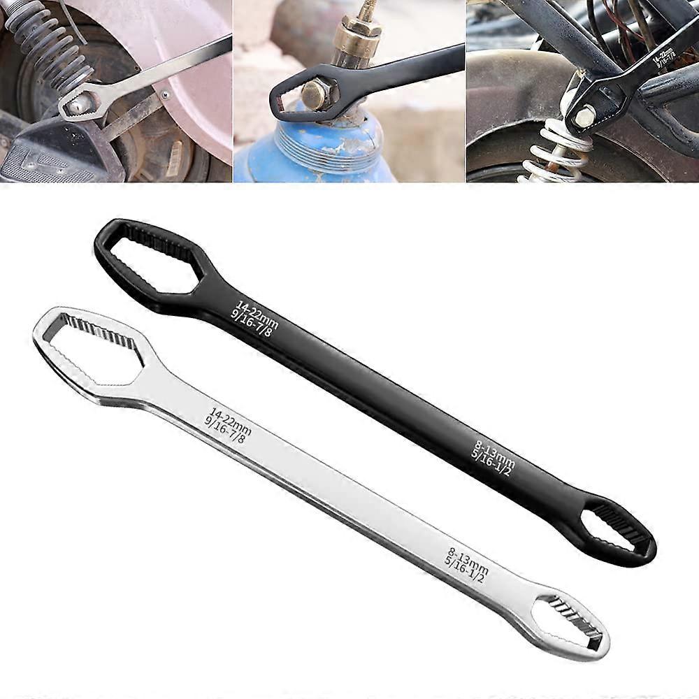 Torx Wrench 2 Pcs Universal Double-Head Self-Tightening Wrench Adjustable 8-22mm