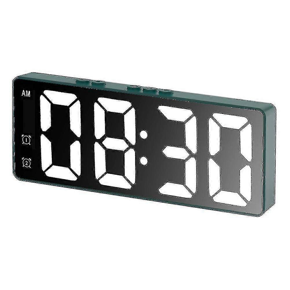 Mirror Surface Led Digital Alarm Clock, Hd Digital Desk Alarm Clock, Voice Control & Temperature Se