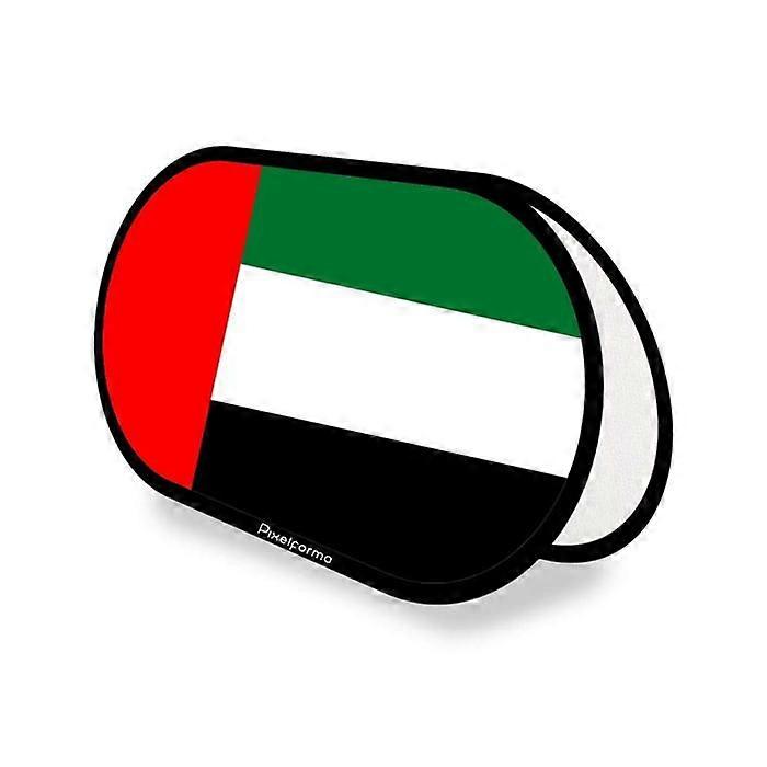 Oval Flag - United Arab Emirates - 70 x 120 cm - Polyester - Double-sided Print - Foldable Retractable