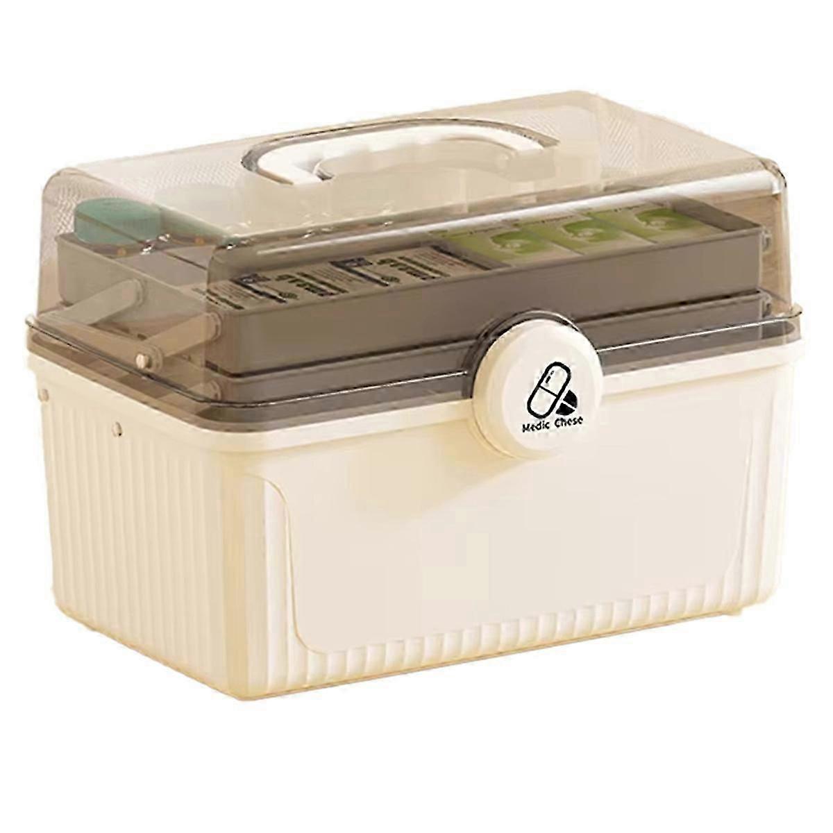 Portable Multi-Layer Medicine Organizer Box Large Capacity Kit A