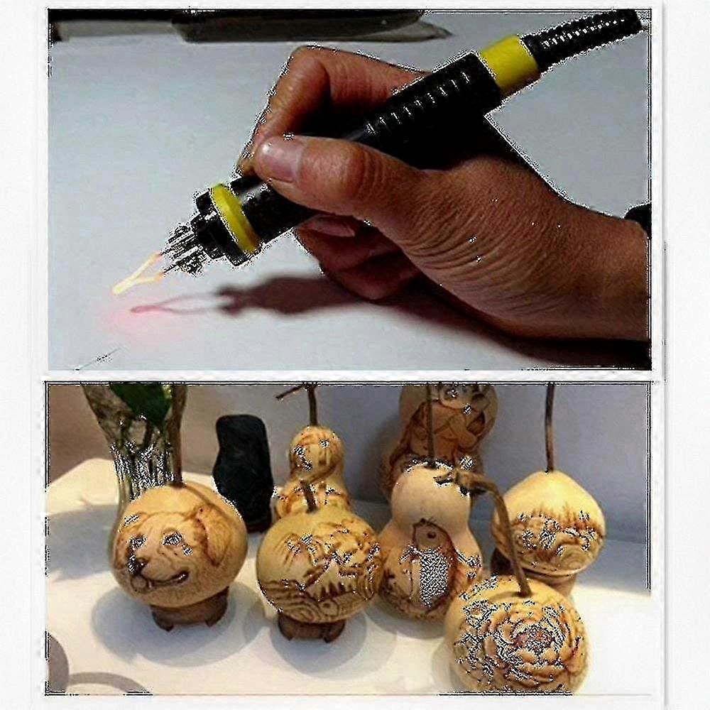 60w Digital Display Wood Burning Pen Set with Rubber Insulation for Crafting and Pyrography Projects