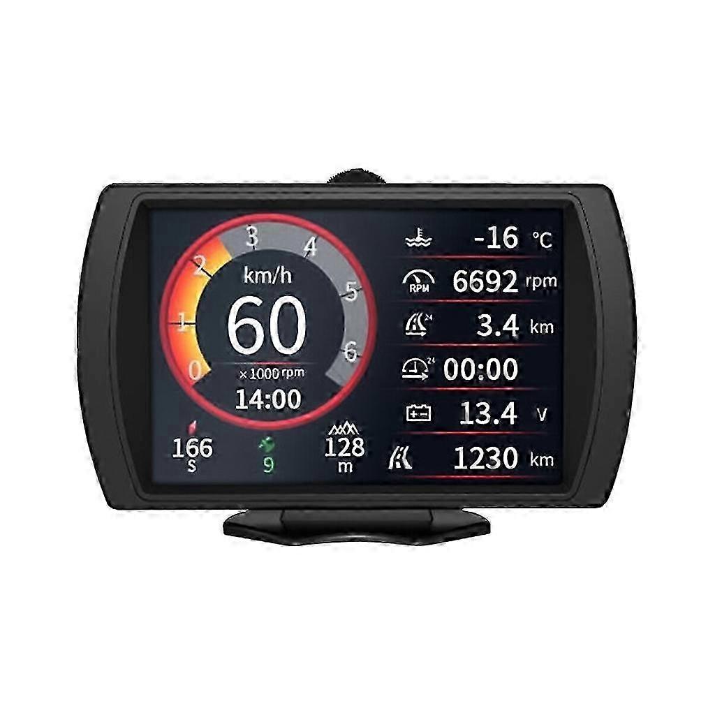 Car Security Alarm Head Up Display Digital GPSSpeedometer Overspeed Slope Meter--