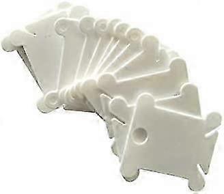 120-Piece Cross Bobbin Thread Organizer for Craft Plastic Floss Bobbins and Embroidery Thread Storage in White