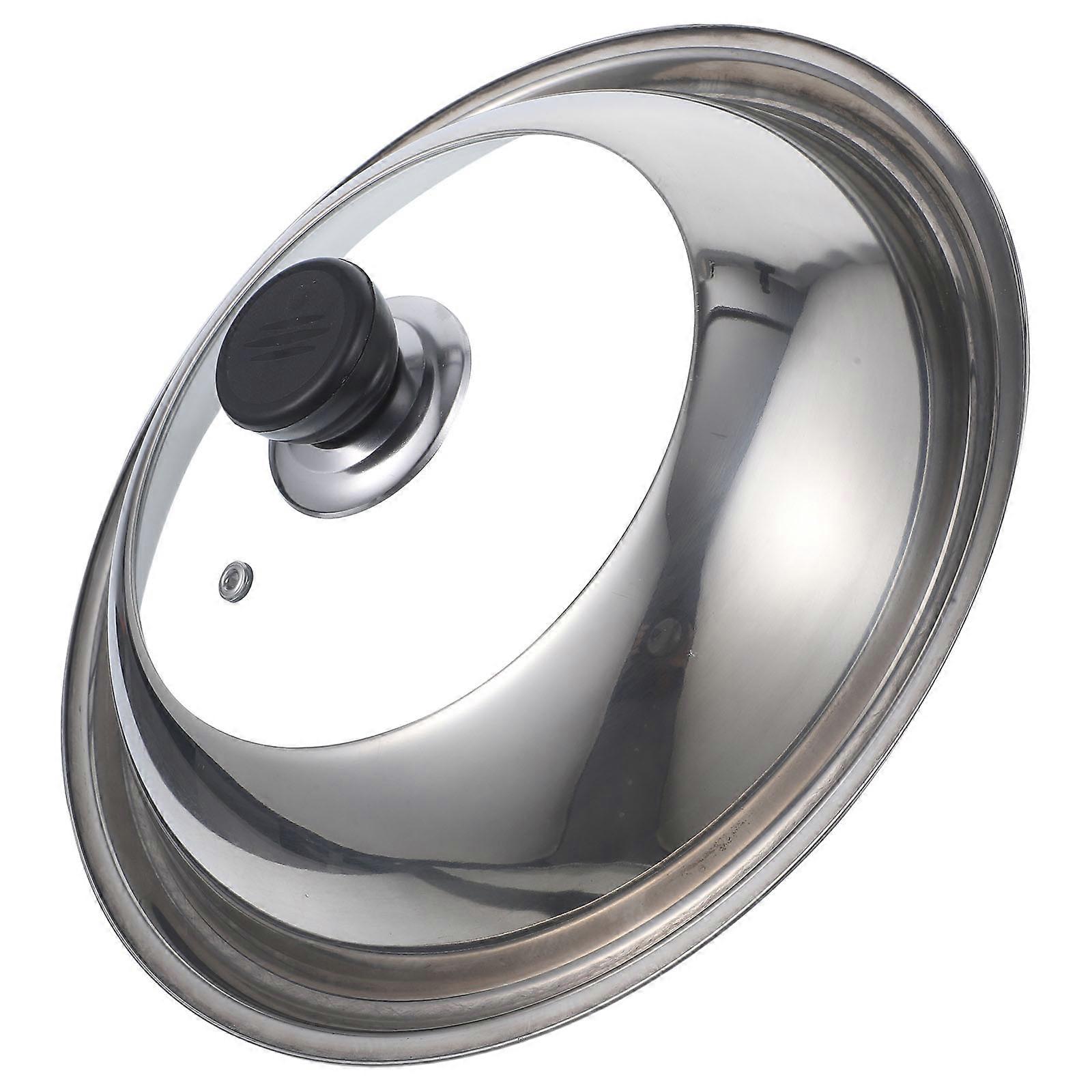 Stainless Steel Pot Cover with Transparent Window Lid for Efficient Cooking – Comfortable Handle Kitchen Helper
